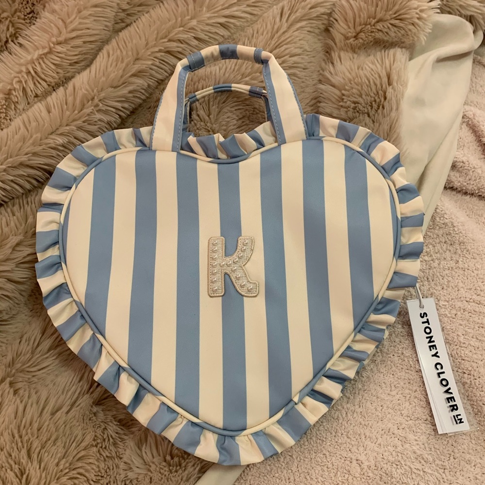 Stoney Clover Lane Ruffle Heart Bag with Pearl K